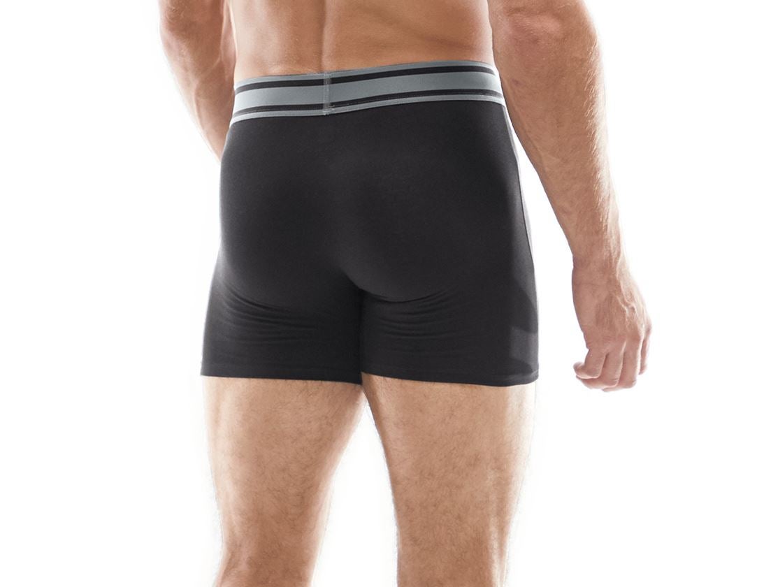 Ondergoed | Thermokleding: e.s. Cotton stretch longleg boxers + zwart/cement 1