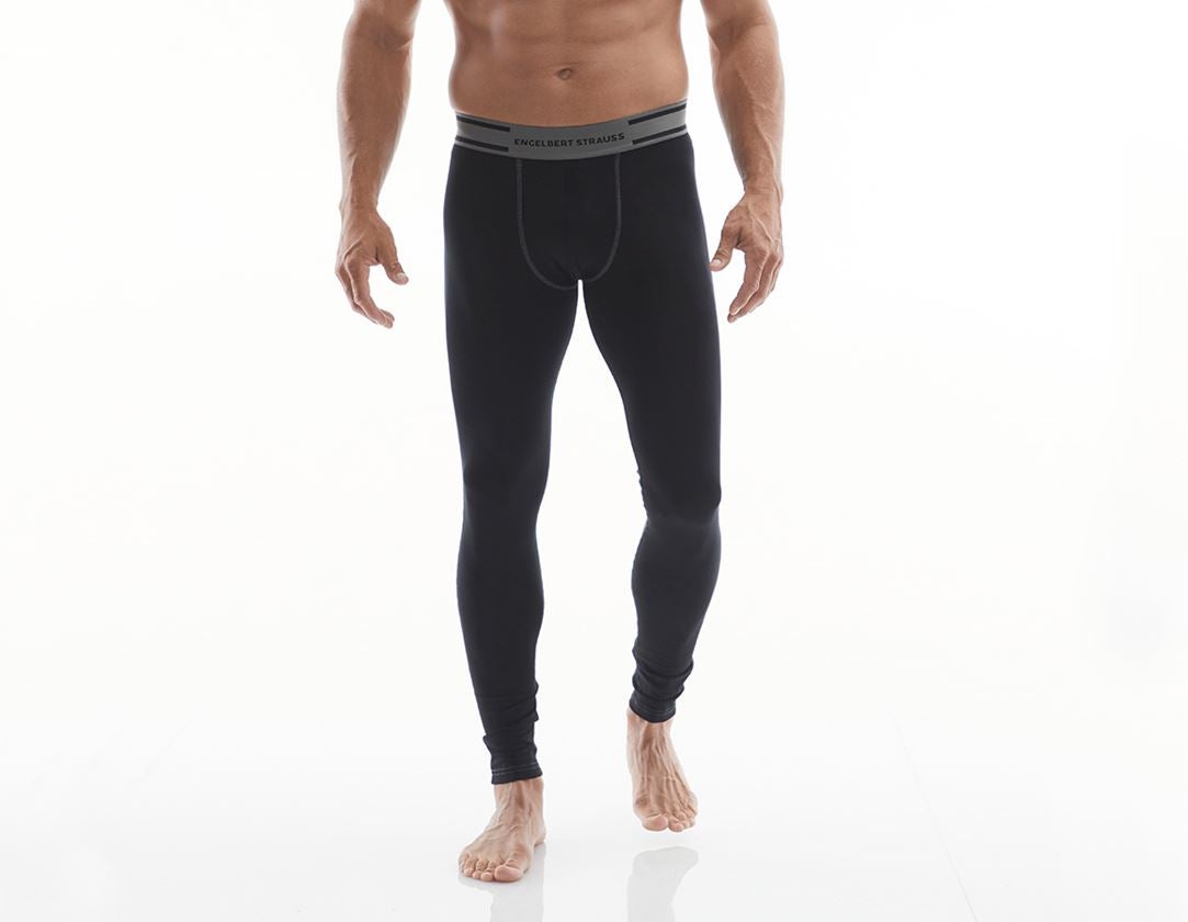 Ondergoed | Thermokleding: e.s. Cotton stretch long boxers + zwart