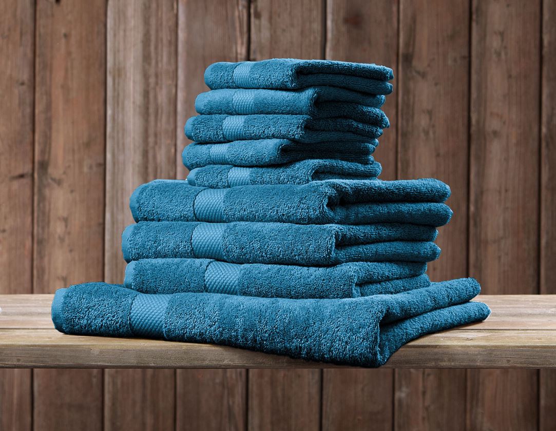Doeken: Frotté handdoeken Premium per 3 + turquoise