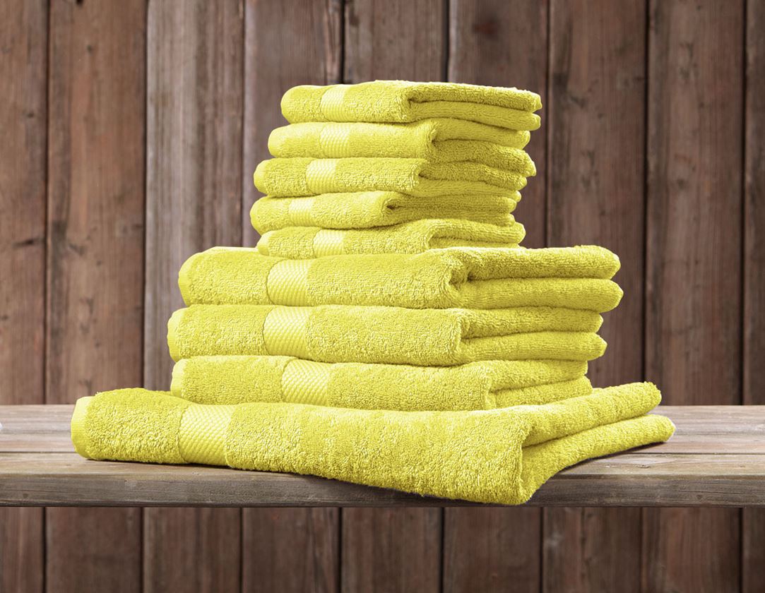 Doeken: Frotté handdoeken Premium per 3 + geel
