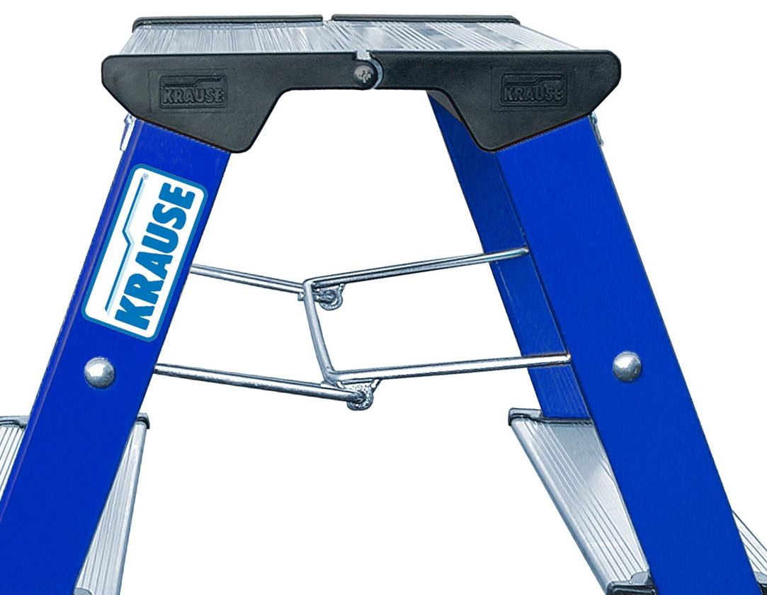 Ladders: KRAUSE Rolly opstap met dubbele toegang (alu) + blauw