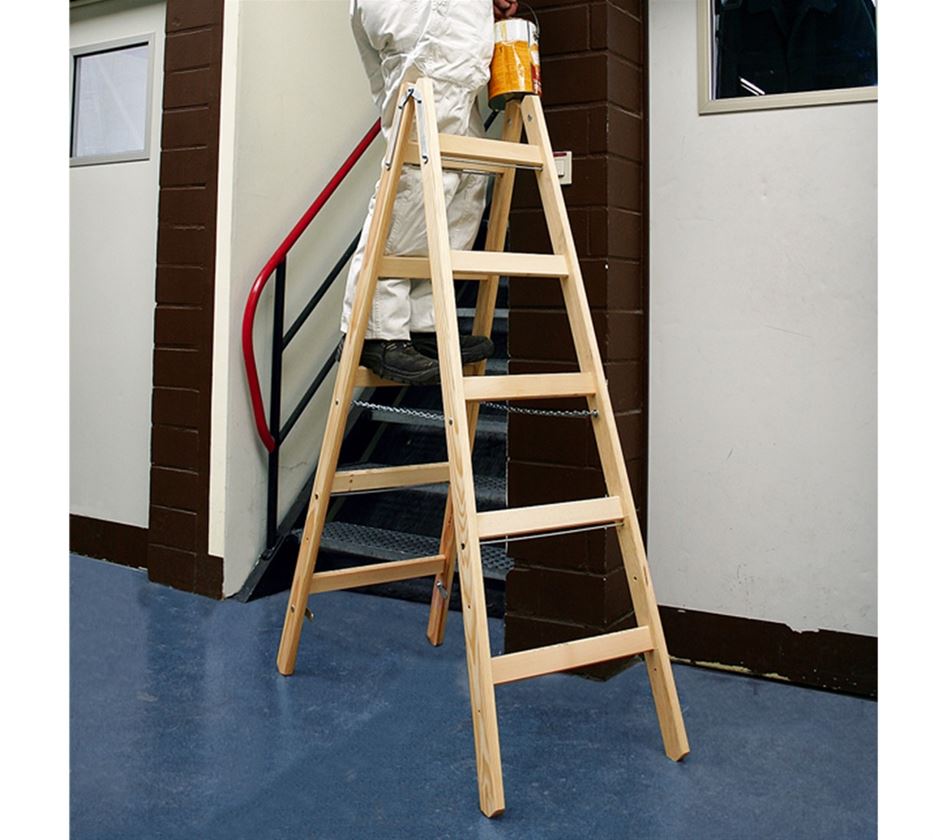 Ladders: KRAUSE Dubbel tredentrapleer, hout 1