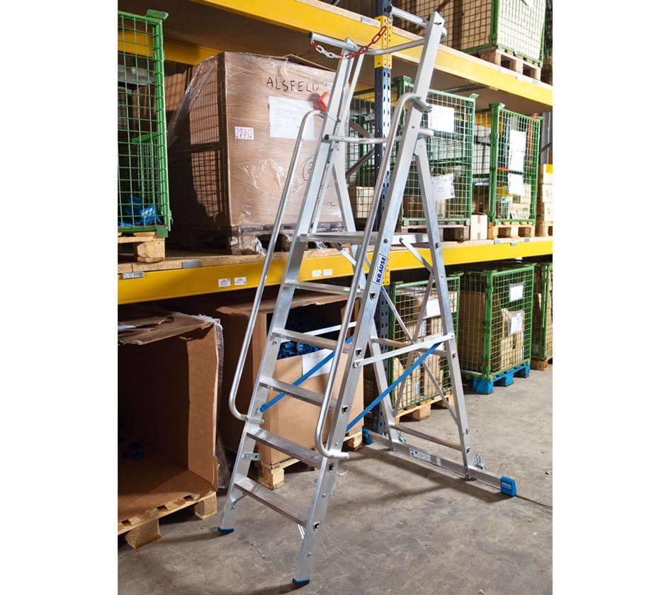 Ladders: KRAUSE Bokladder treden/platform en veiligh.beug. 3