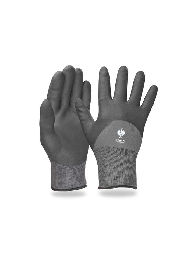 Gecoate: e.s. Nitril handschoenen evertouch winter + zwart/grijs