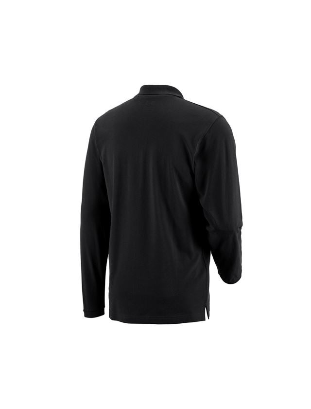 Bovenkleding: e.s. Longsleeve-Polo cotton Pocket + zwart 2