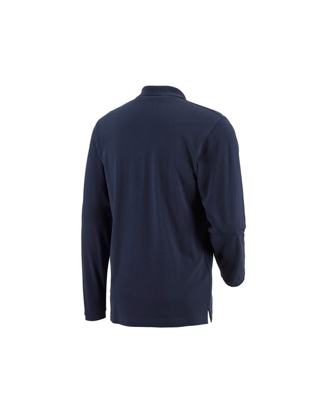 Bovenkleding: e.s. Longsleeve-Polo cotton Pocket + donkerblauw 1