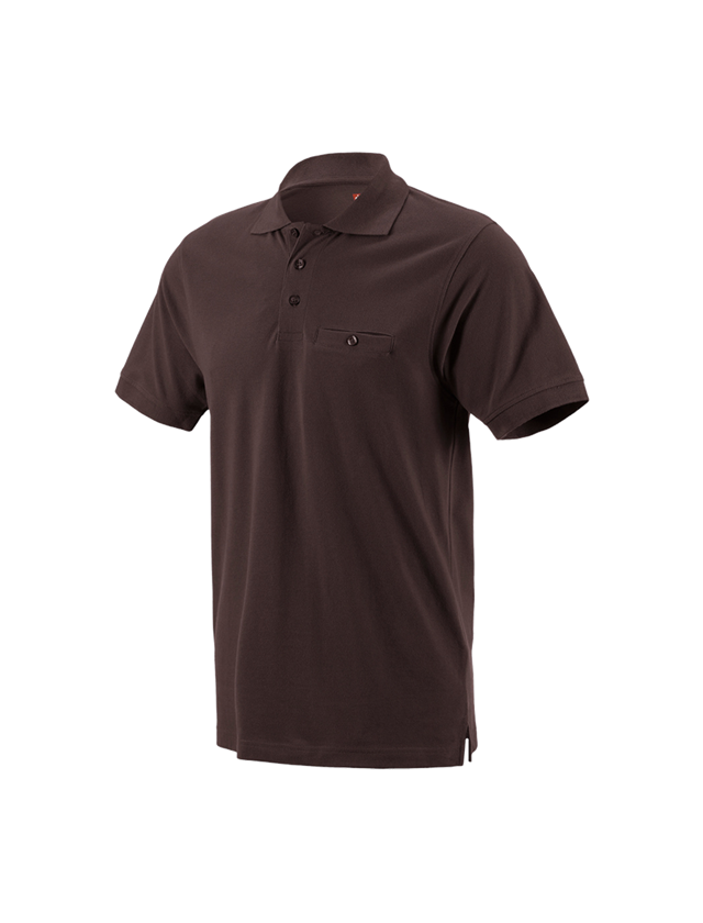 Bovenkleding: e.s. Polo-Shirt cotton Pocket + bruin
