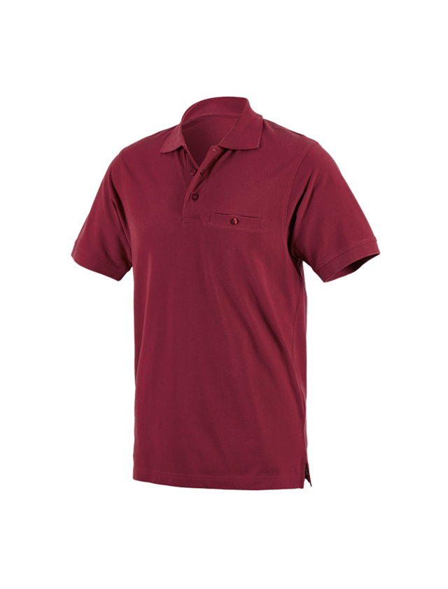 Bovenkleding: e.s. Polo-Shirt cotton Pocket + bordeaux