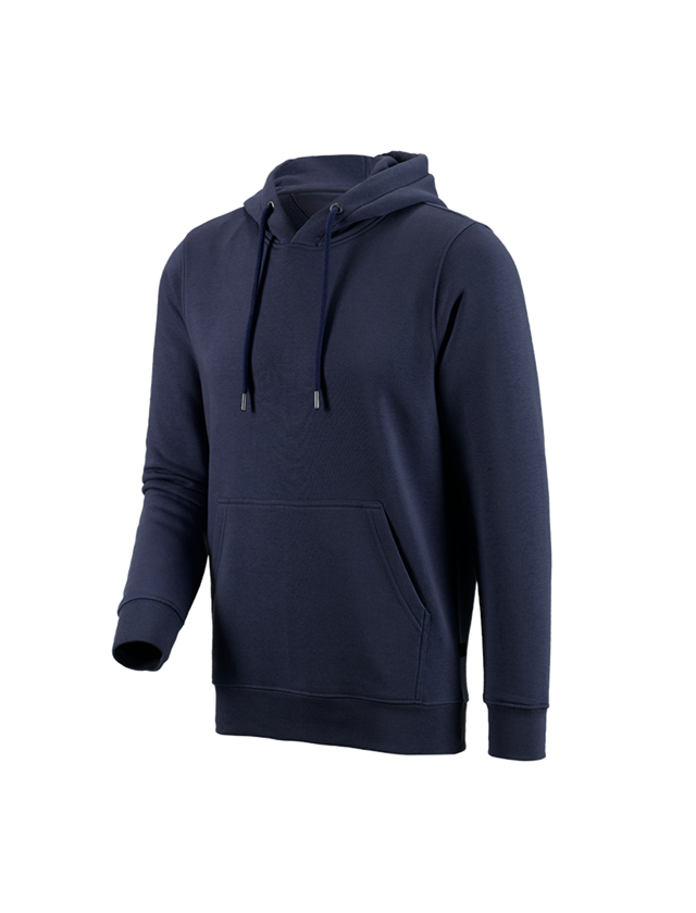 Bovenkleding: e.s. Hoody-Sweatshirt poly cotton + donkerblauw