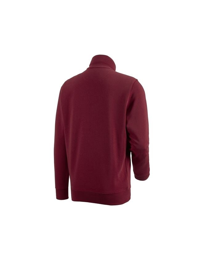 Bovenkleding: e.s. ZIP-Sweatshirt poly cotton + bordeaux 1