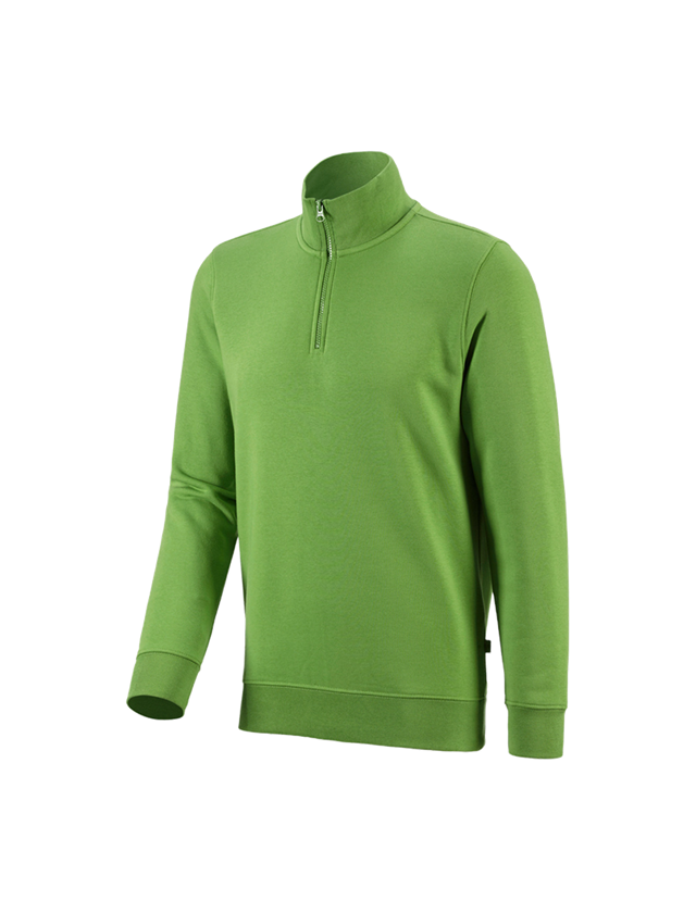 Bovenkleding: e.s. ZIP-Sweatshirt poly cotton + zeegroen