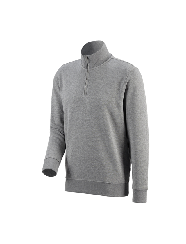 Bovenkleding: e.s. ZIP-Sweatshirt poly cotton + grijs mêlee