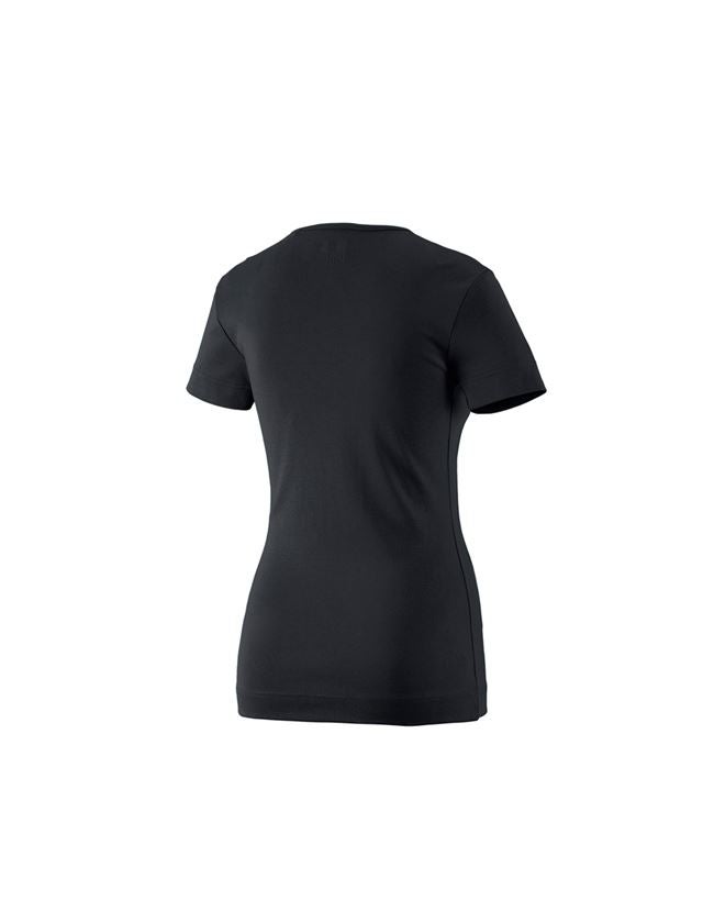 Bovenkleding: e.s. T-Shirt cotton V-Neck, dames + zwart 1