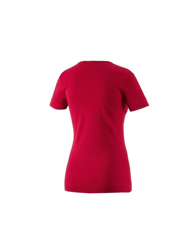 Bovenkleding: e.s. T-Shirt cotton V-Neck, dames + rood 1