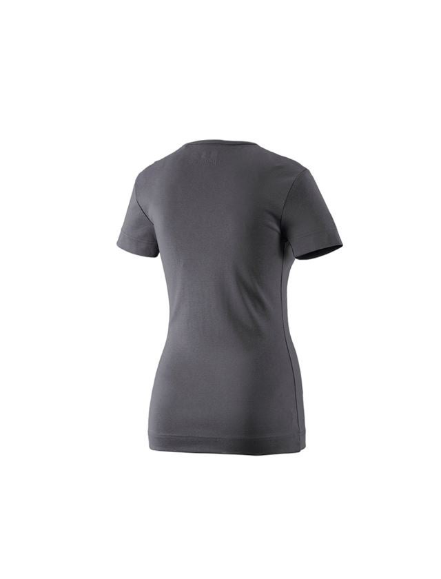 Bovenkleding: e.s. T-Shirt cotton V-Neck, dames + antraciet 1