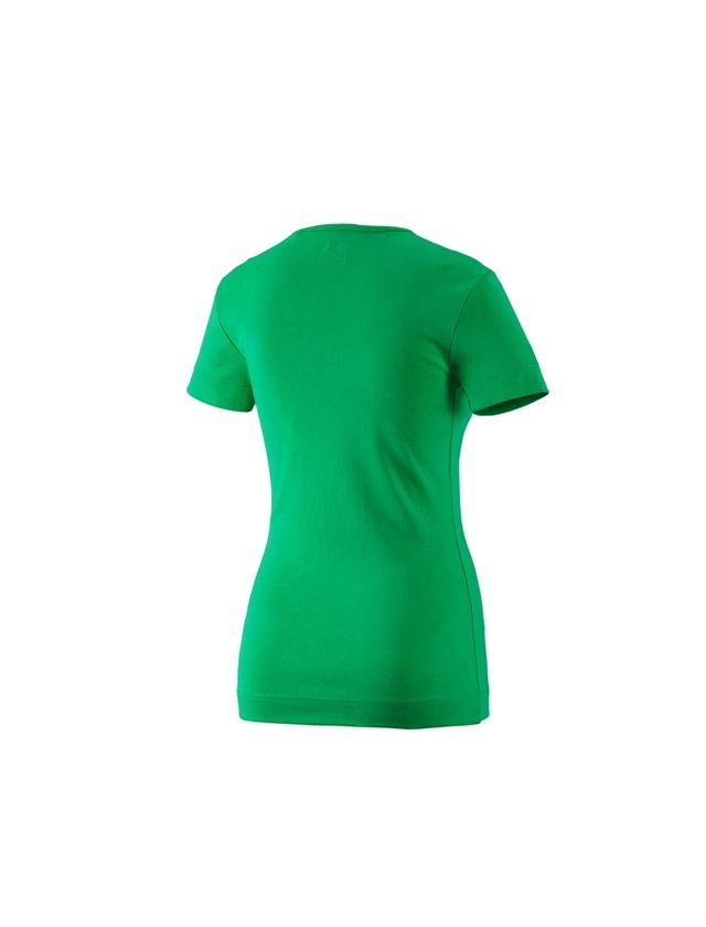 Bovenkleding: e.s. T-Shirt cotton V-Neck, dames + grasgroen 1
