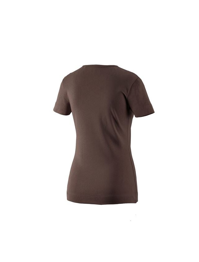 Bovenkleding: e.s. T-Shirt cotton V-Neck, dames + kastanje 1