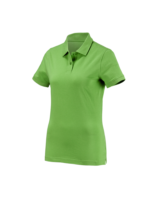 Bovenkleding: e.s. Polo-Shirt cotton, dames + zeegroen