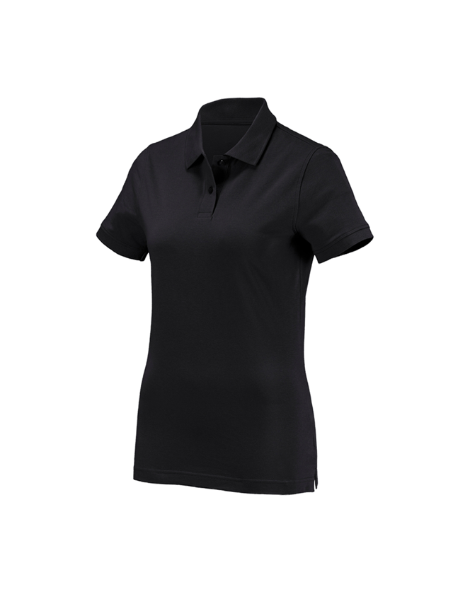 Tuin-/ Land-/ Bosbouw: e.s. Polo-Shirt cotton, dames + zwart