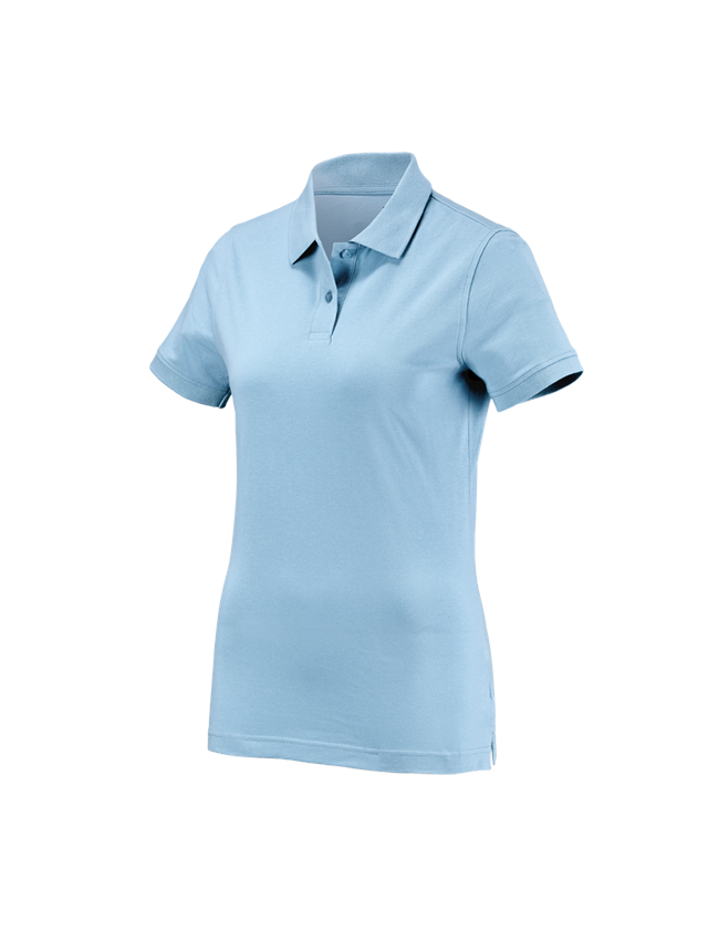 Loodgieter / Installateurs: e.s. Polo-Shirt cotton, dames + lichtblauw
