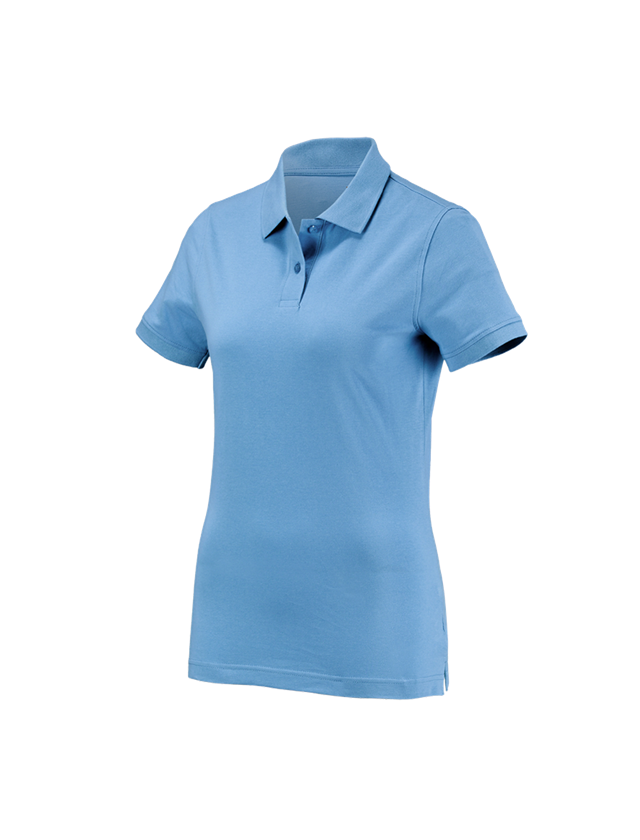 Tuin-/ Land-/ Bosbouw: e.s. Polo-Shirt cotton, dames + azuurblauw