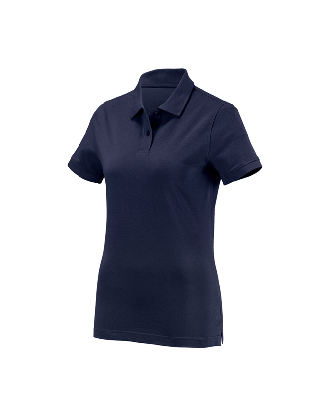 Loodgieter / Installateurs: e.s. Polo-Shirt cotton, dames + donkerblauw
