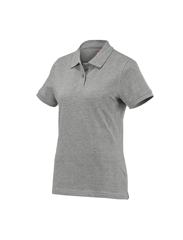 Tuin-/ Land-/ Bosbouw: e.s. Polo-Shirt cotton, dames + grijs mêlee