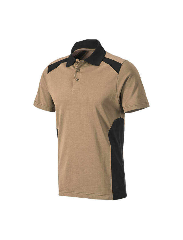 Tuin-/ Land-/ Bosbouw: Polo-Shirt cotton e.s.active + kaki/zwart 1