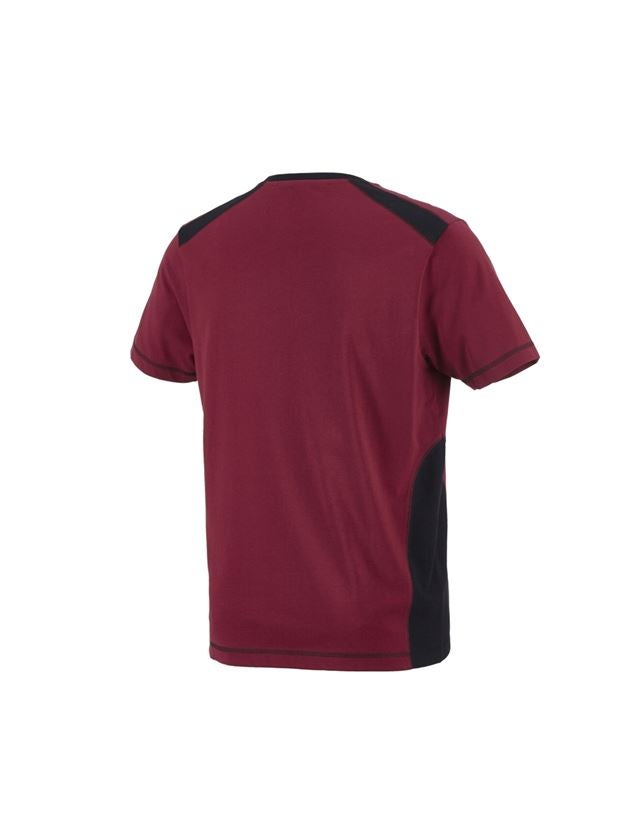 Bovenkleding: T-Shirt cotton e.s.active + bordeaux/zwart 1