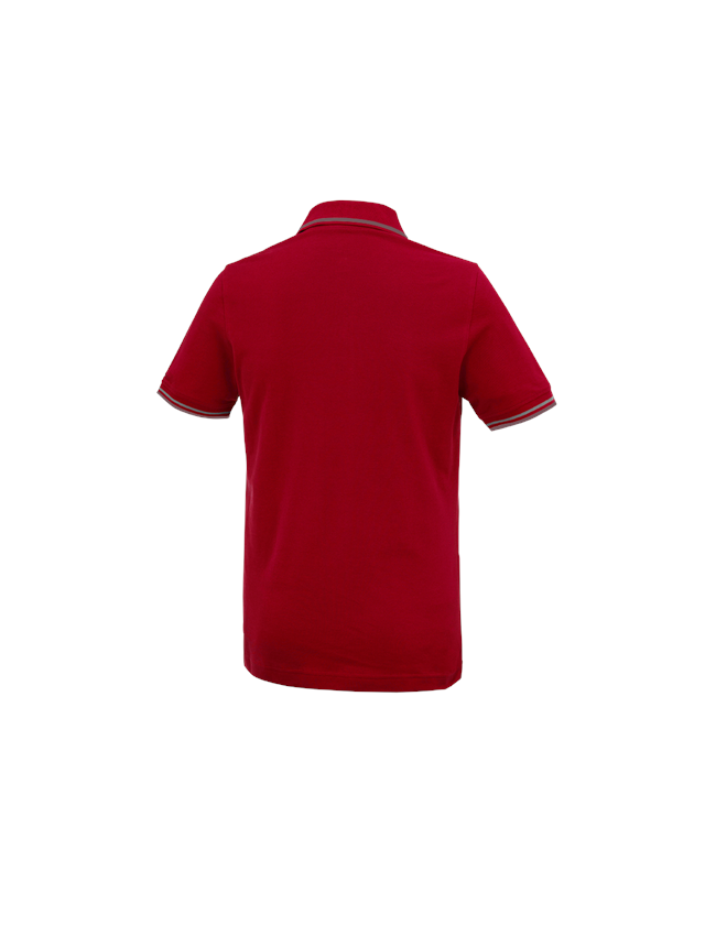 Bovenkleding: e.s. Polo-Shirt cotton Deluxe Colour + vuurrood/aluminium 1
