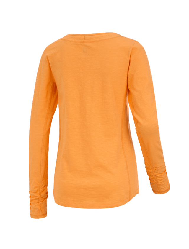 Bovenkleding: e.s. Longsleeve cotton slub, dames + licht oranje 1