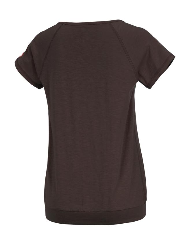 Bovenkleding: e.s. T-Shirt cotton slub, dames + kastanje 1