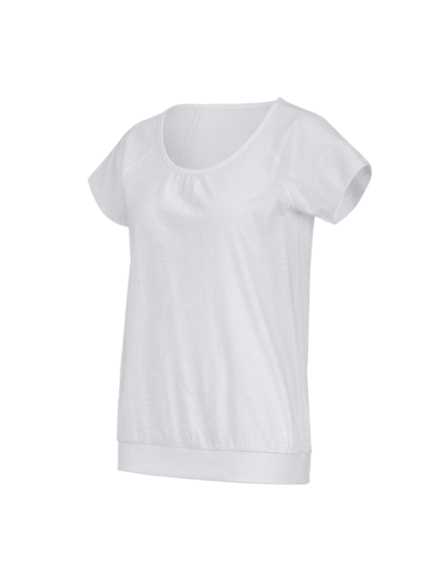 Bovenkleding: e.s. T-Shirt cotton slub, dames + wit