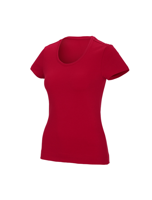 Bovenkleding: e.s. Functioneel T-shirt poly cotton, dames + vuurrood