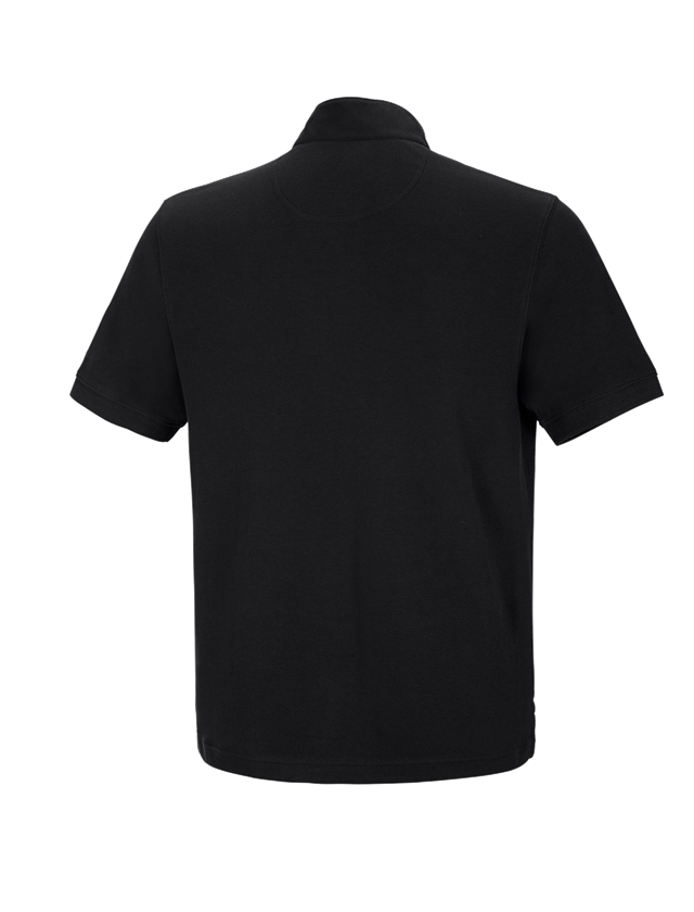 Bovenkleding: e.s. Poloshirt cotton Mandarin + zwart 1