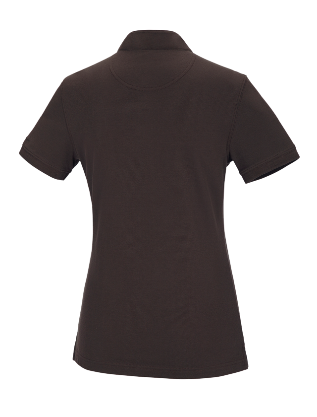 Bovenkleding: e.s. Poloshirt cotton Mandarin, dames + kastanje 1
