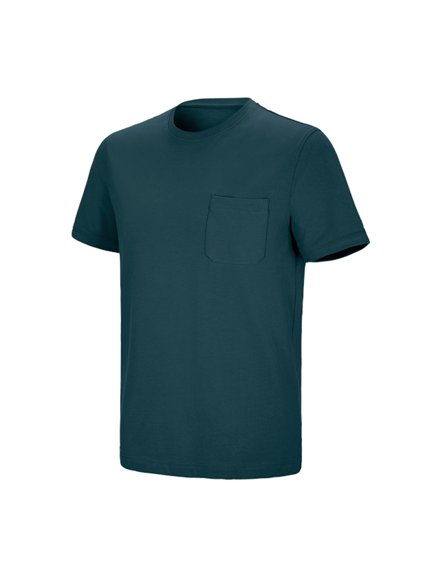 Onderwerpen: e.s. T-shirt cotton stretch Pocket + zeeblauw