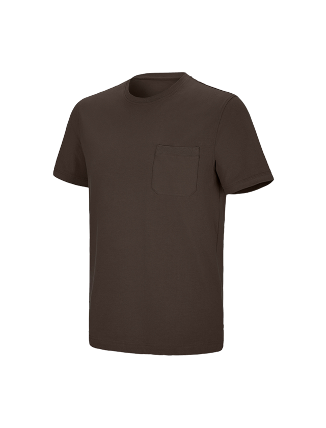 Bovenkleding: e.s. T-shirt cotton stretch Pocket + kastanje 2