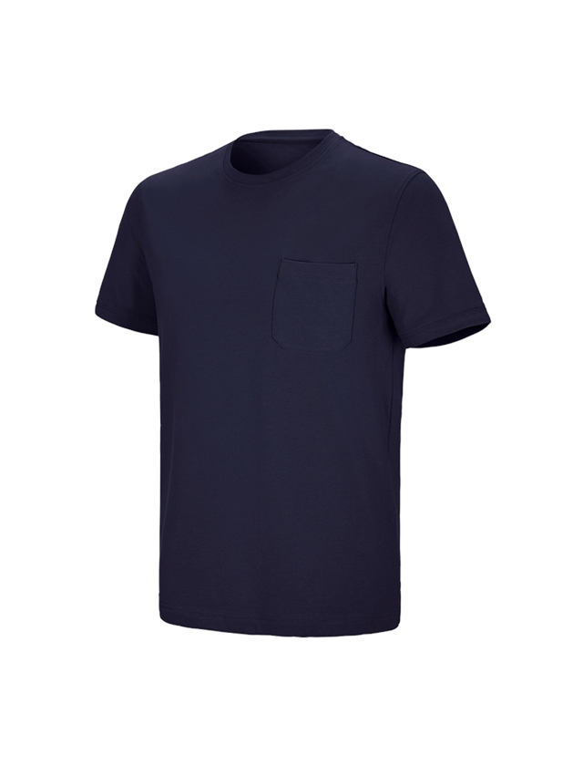 Onderwerpen: e.s. T-shirt cotton stretch Pocket + donkerblauw 2