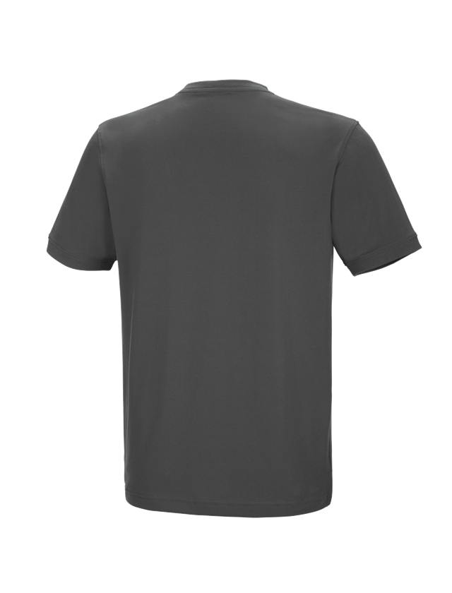Bovenkleding: e.s. T-shirt cotton stretch V-Neck + antraciet 1