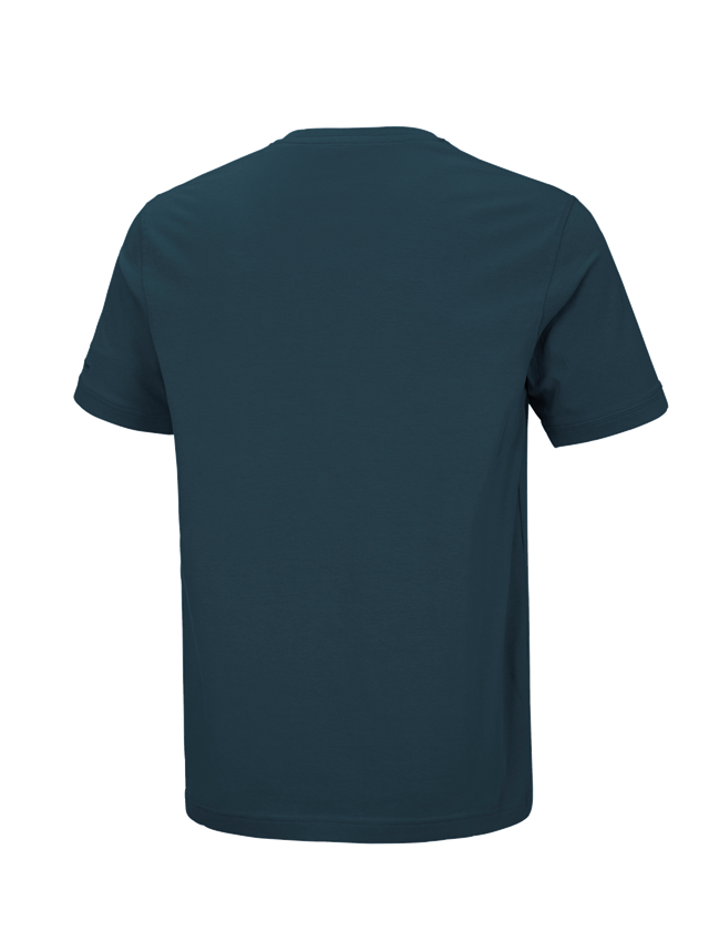 Bovenkleding: e.s. T-shirt cotton stretch V-Neck + zeeblauw 1