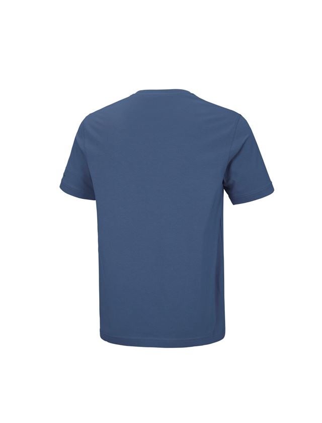 Bovenkleding: e.s. T-shirt cotton stretch V-Neck + kobalt 1