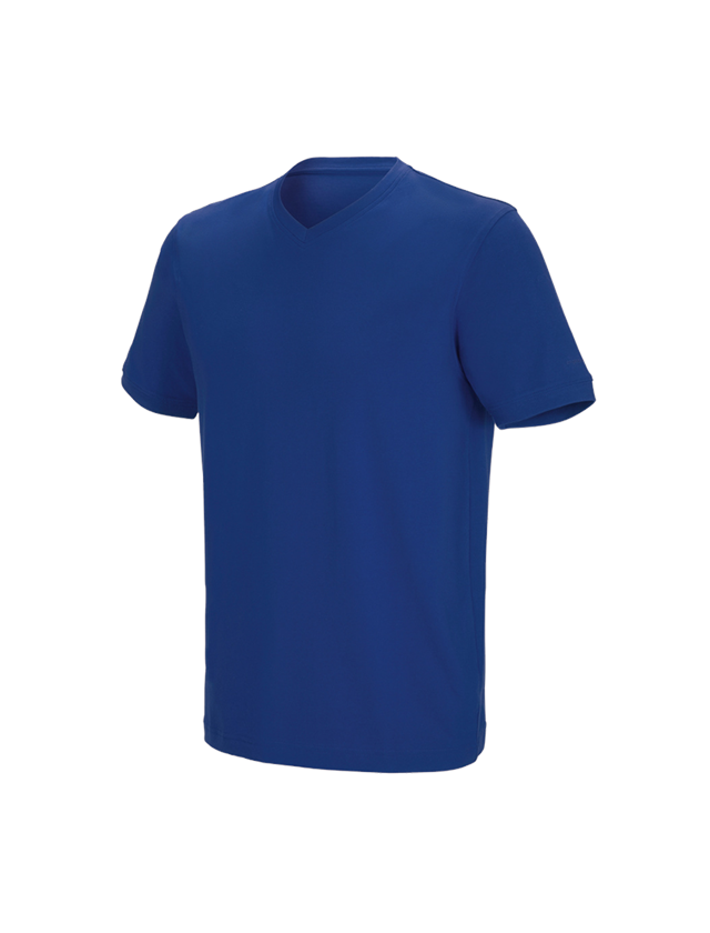 Bovenkleding: e.s. T-shirt cotton stretch V-Neck + korenblauw 2