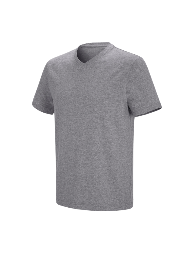 Bovenkleding: e.s. T-shirt cotton stretch V-Neck + grijs mêlee 2