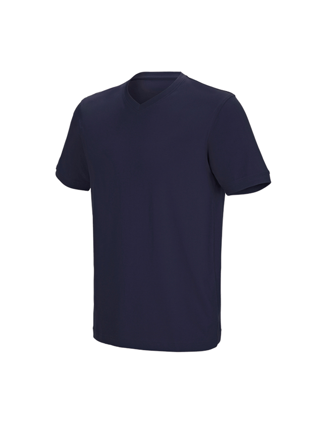 Bovenkleding: e.s. T-shirt cotton stretch V-Neck + donkerblauw 2