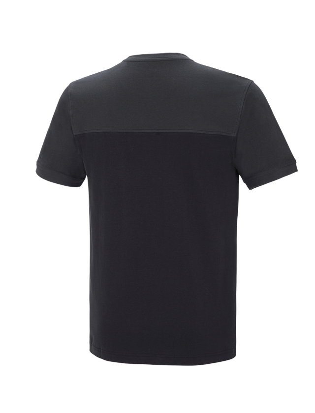 Bovenkleding: e.s. T-shirt cotton stretch bicolor + zwart/grafiet 3