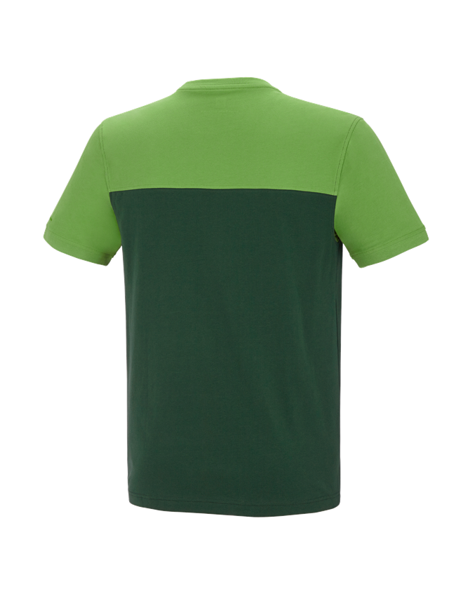 Bovenkleding: e.s. T-shirt cotton stretch bicolor + groen/zeegroen 3