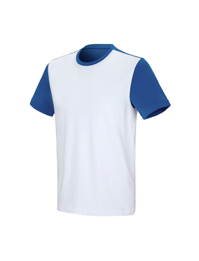 Bovenkleding: e.s. T-shirt cotton stretch bicolor + wit/gentiaanblauw 2