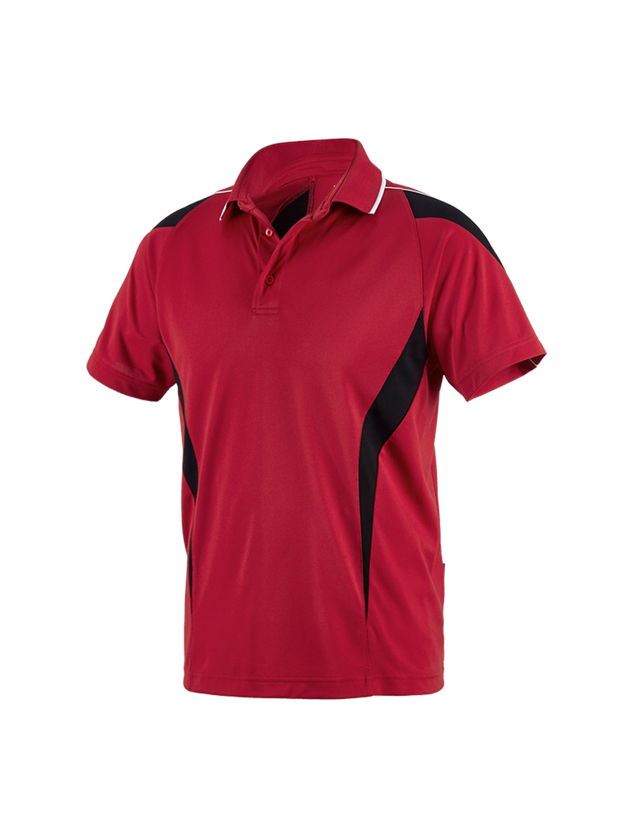 Onderwerpen: e.s. Funktioneel Polo-Shirt poly Silverfresh + rood/zwart 2