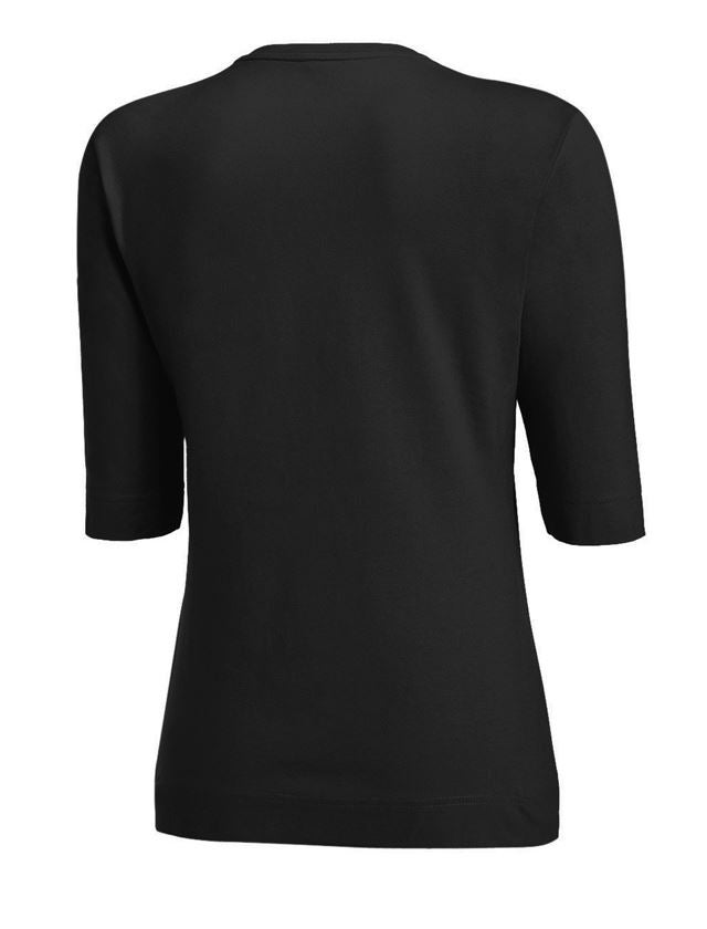 Bovenkleding: e.s. Shirt 3/4-mouw cotton stretch, dames + zwart 2